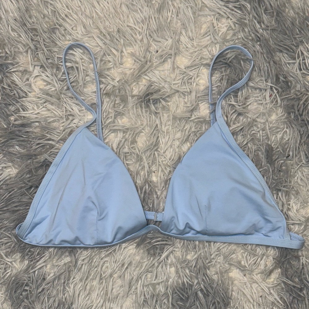 Good American Triangle Bikini Top Blue